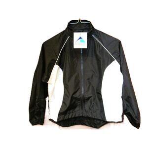 Augusta Sportswear Girls Windbreaker Size Small Black & White Zip Jacket
